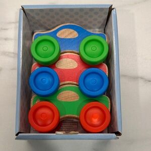 Melissa & Doug Wooden Stacking Cars - Red, Blue, Green